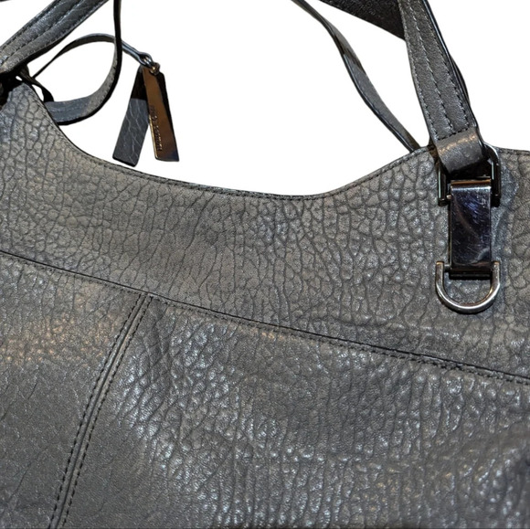 Vince Camuto Myri Tote Shoulder Bag Purse Leather Steel Grey Grunge Buttery Soft - Picture 3 of 10